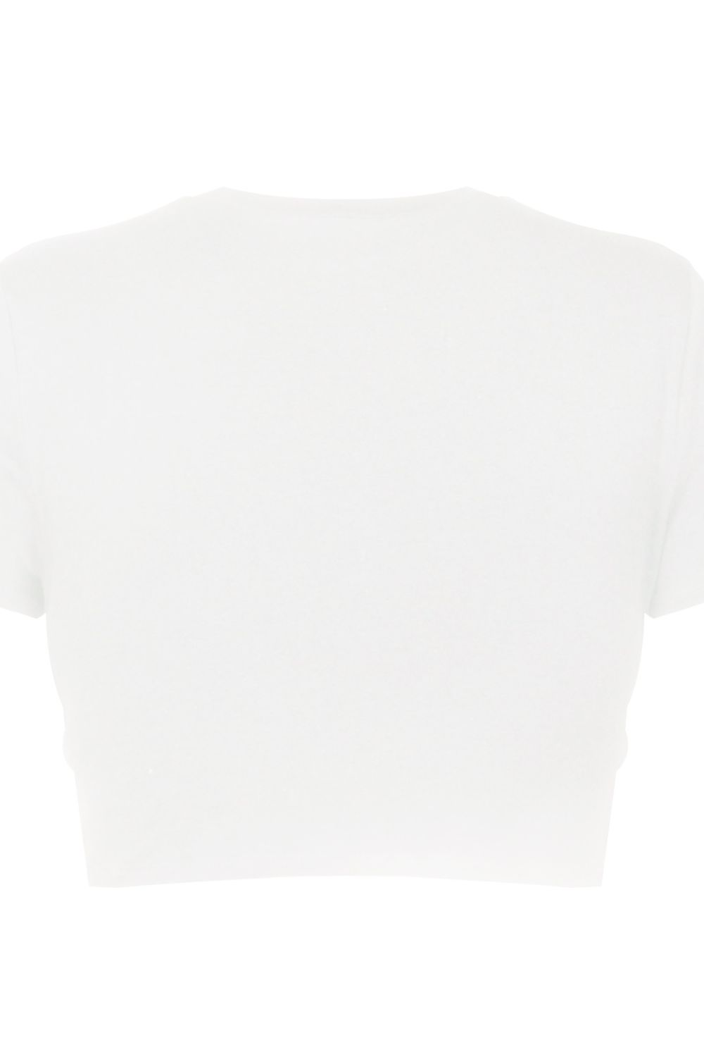 Camiseta cruzada de manga corta con cuello redondo